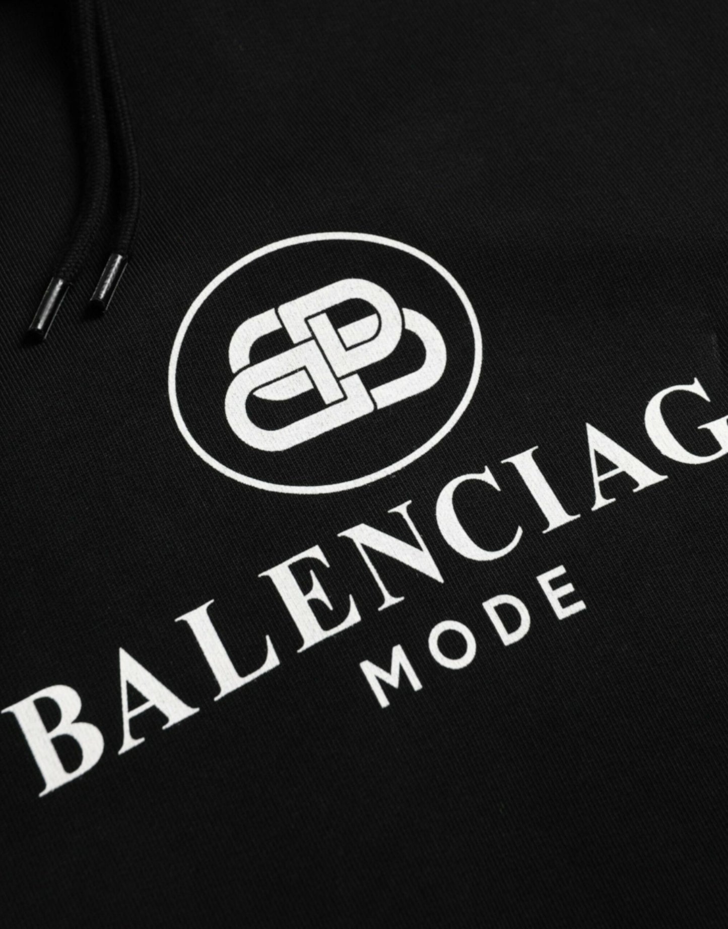 Balenciaga – Kapuzenpullover mit Logo aus schwarzer Baumwolle