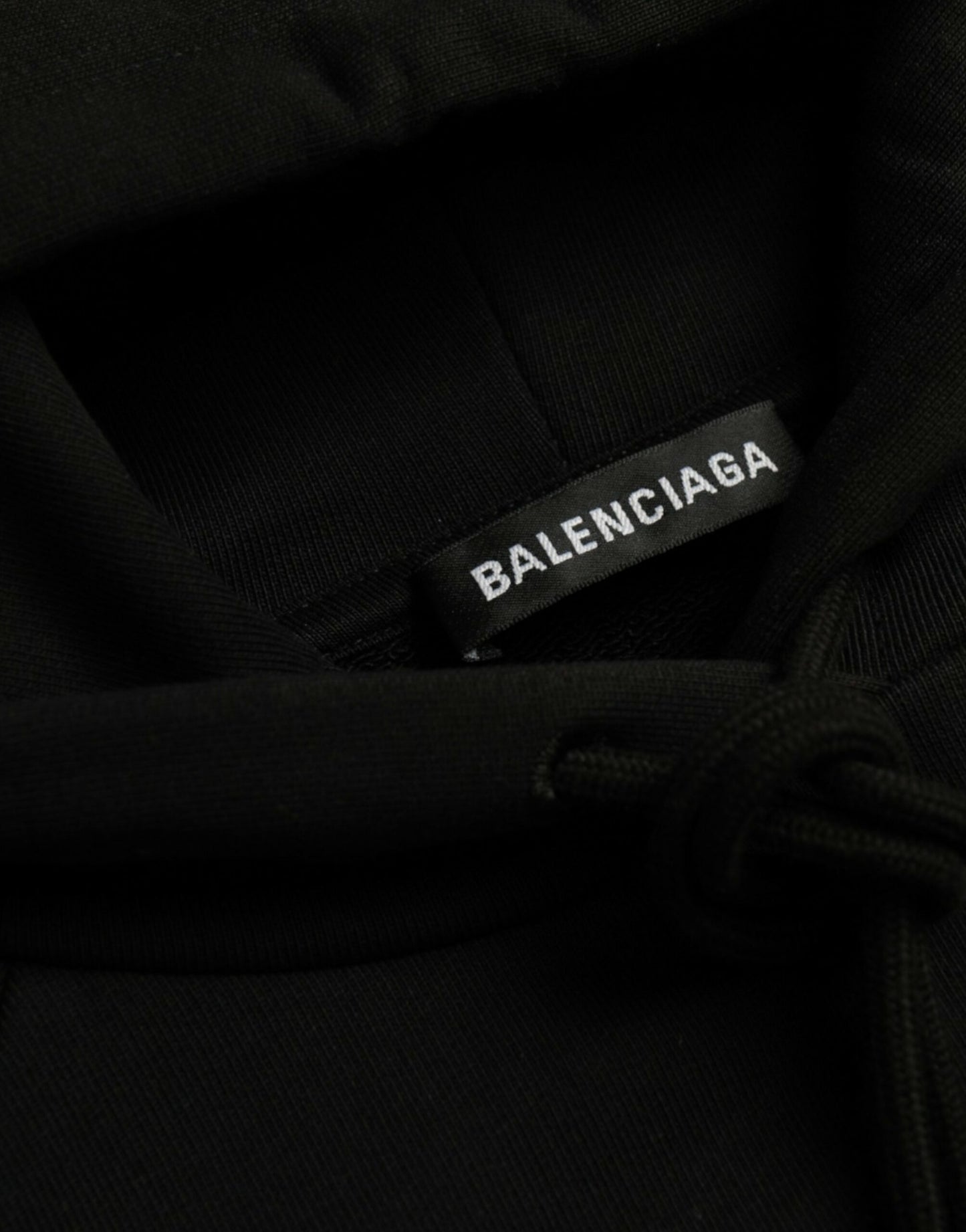 Balenciaga – Kapuzenpullover mit Logo aus schwarzer Baumwolle