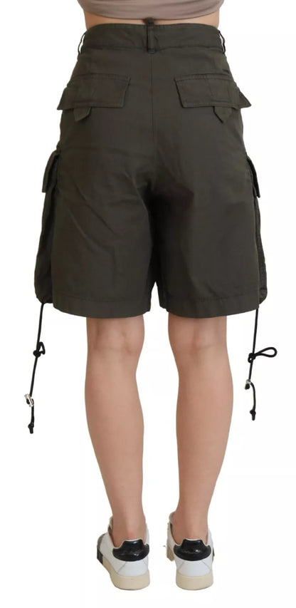 Dsquared² Grüne Cargo-Bermudashorts mit hoher Taille für Damen