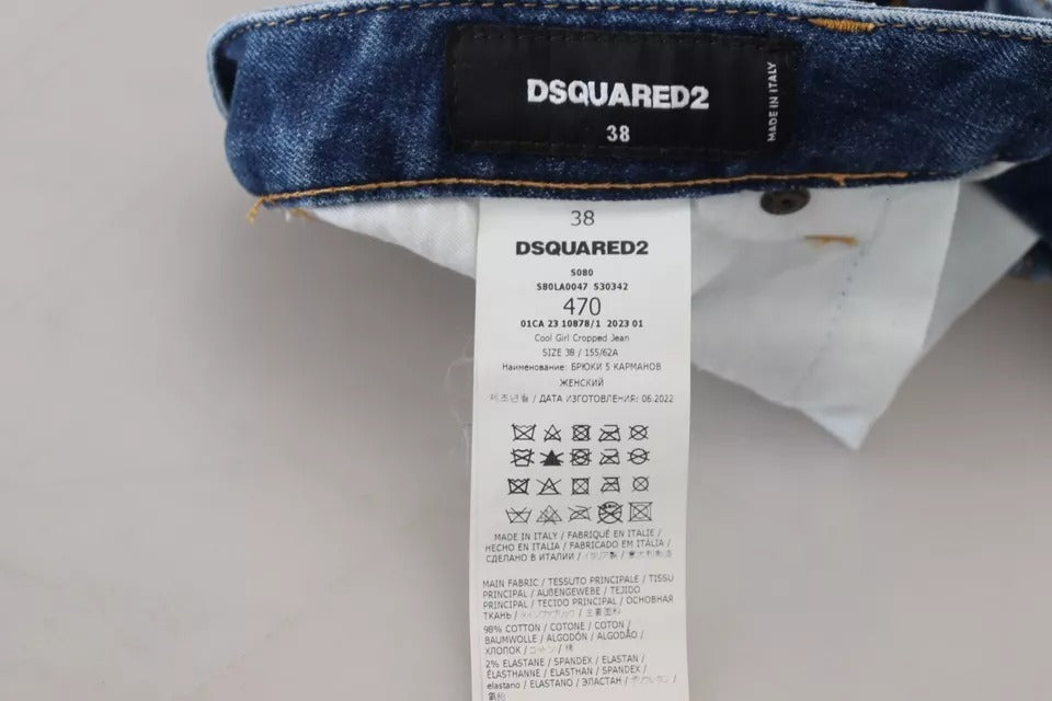 Dsquared² – Icon – Verkürzte Cool Girl-Jeans mit niedriger Taille, Blau