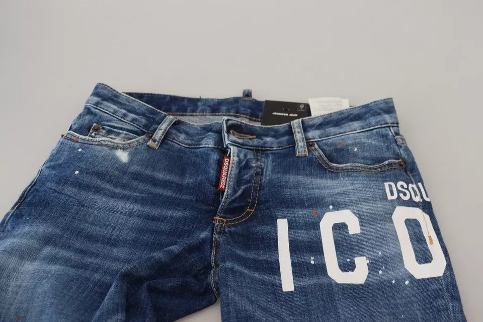 Dsquared² – Icon – Enge Jennifer-Jeans aus Denim mit niedriger Taille, Blau