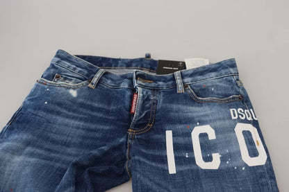 Dsquared² – Icon – Enge Jennifer-Jeans aus Denim mit niedriger Taille, Blau