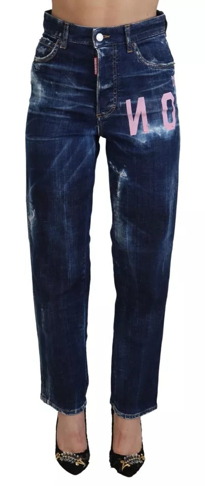 Dsquared² – Icon – Gerade geschnittene Boston-Jeans aus Denim mit hoher Taille, Blau