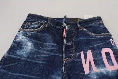 Dsquared² – Icon – Gerade geschnittene Boston-Jeans aus Denim mit hoher Taille, Blau