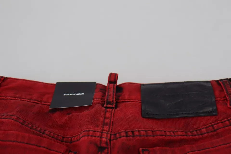 Dsquared² – Enganliegende Hose aus Baumwollstretch in Rot