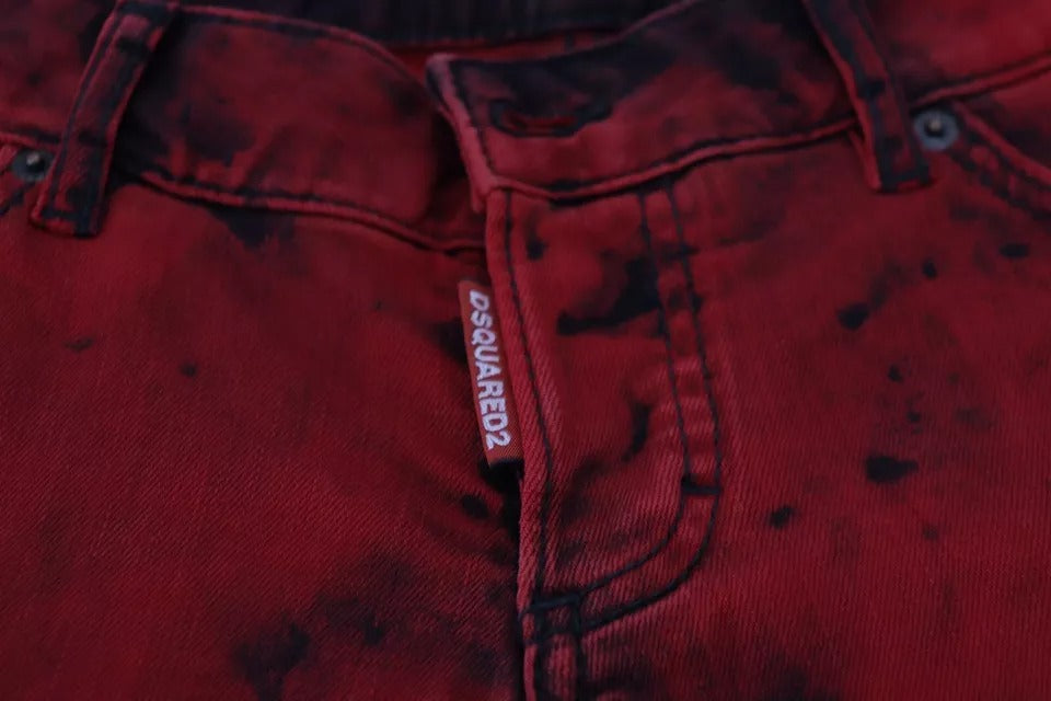 Dsquared² – Enganliegende Hose aus Baumwollstretch in Rot