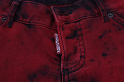 Dsquared² – Enganliegende Hose aus Baumwollstretch in Rot