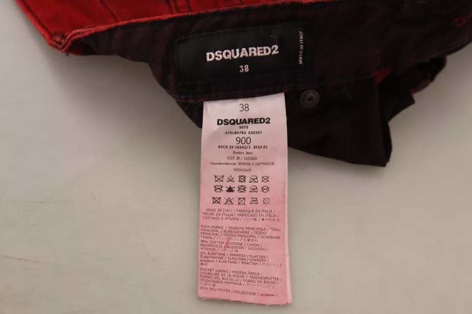 Dsquared² – Enganliegende Hose aus Baumwollstretch in Rot