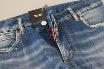 Dsquared² – Schlagjeans aus gewaschener Baumwolle mit mittlerer Taille, Blau