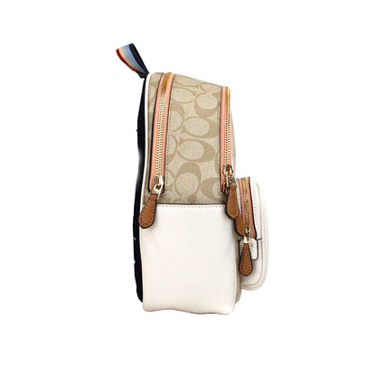 COACH Mini Court Signature Pear Motif Schulterrucksack Büchertasche Chalk Taffy