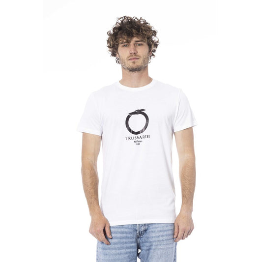 Weißes Baumwoll-T-Shirt von Trussardi Beachwear