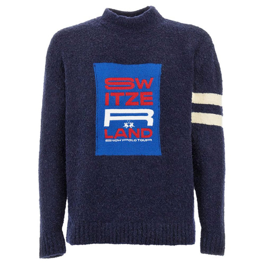 La Martina Blauer Polyamidpullover