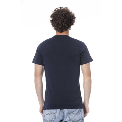 Cavalli Class - Blaues Baumwoll-T-Shirt für Herren