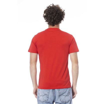 Cavalli Class Rotes Baumwoll-T-Shirt für Herren