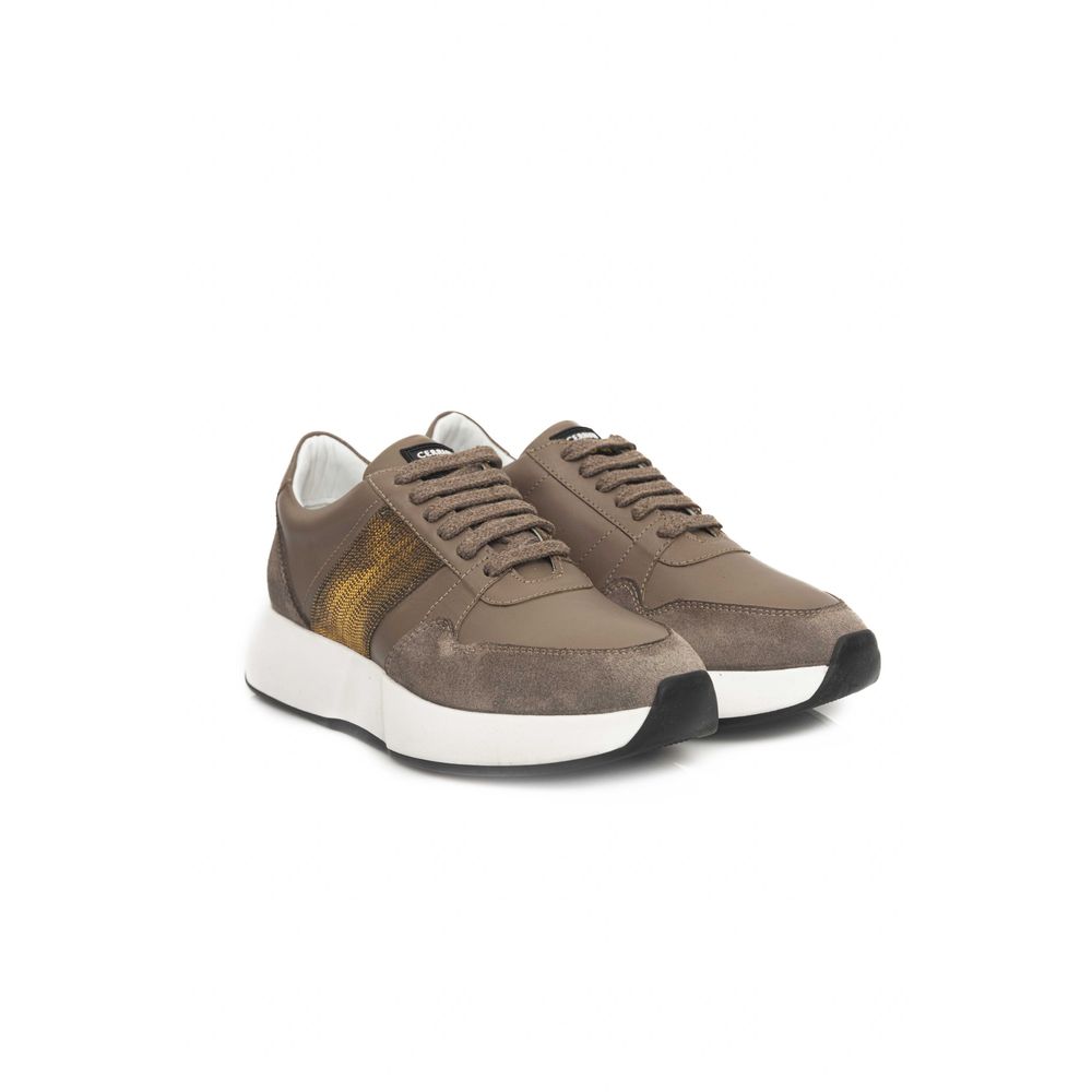 Cerruti 1881 Beige Leder Damen Sneaker