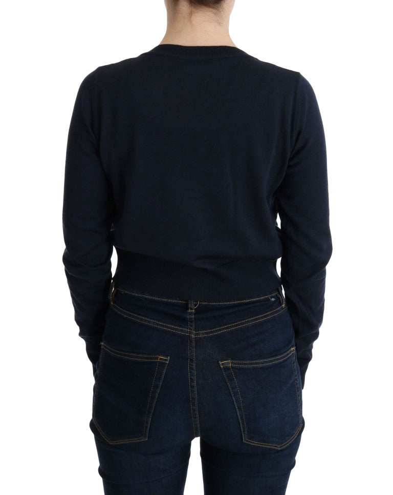 Pull chemisier en laine bleu