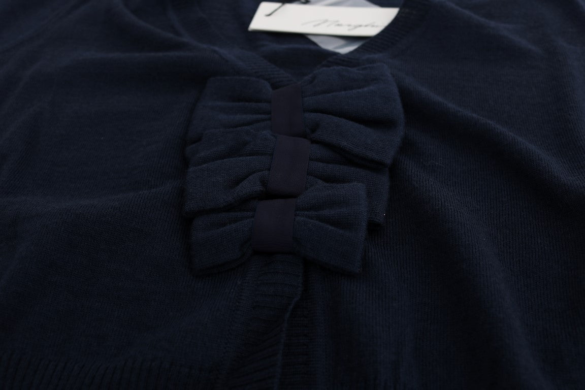 Pull chemisier en laine bleu