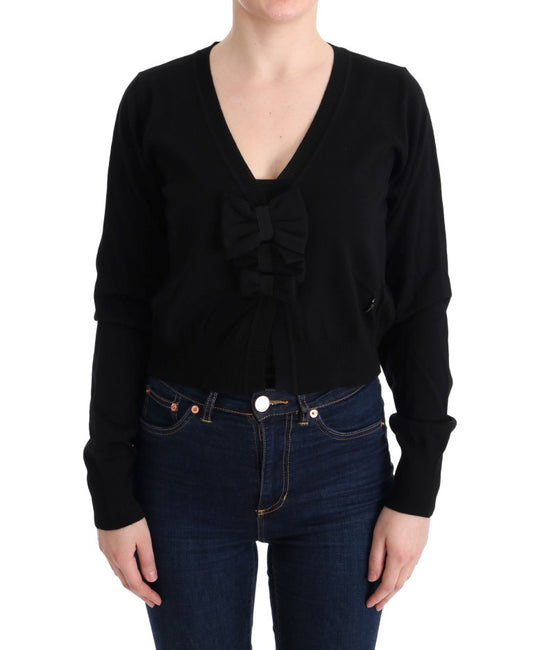 Pull chemisier en laine noir