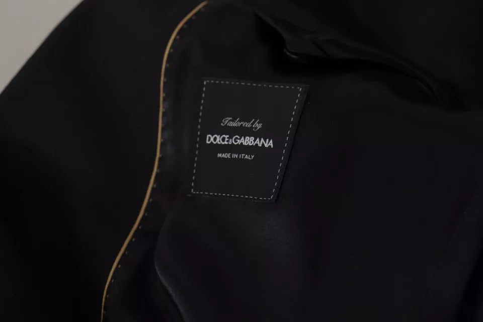 Dolce &amp; Gabbana – Einreihiger Blazer aus schwarzem Polyester