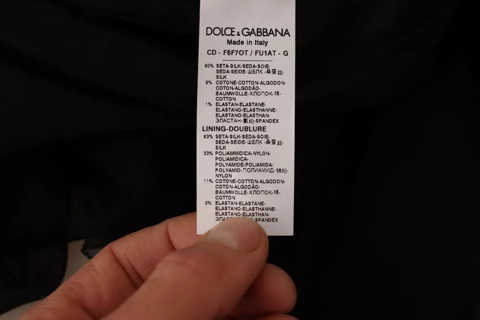 Dolce &amp; Gabbana – Schwarzes Mini-A-Linienkleid mit V-Ausschnitt und langen Ärmeln