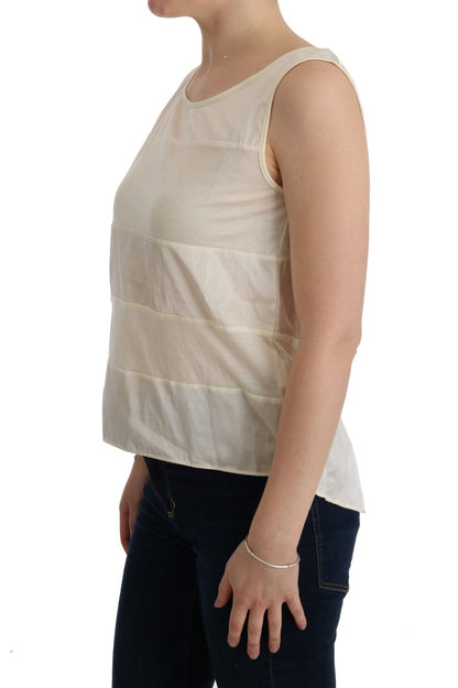 Beige asymmetrische Top-Bluse