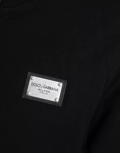 Dolce &amp; Gabbana – Schwarze Bomberjacke aus Baumwolle mit Kapuze und Logo