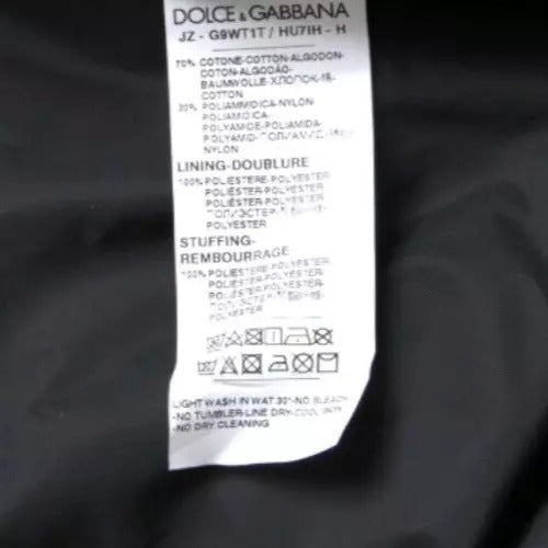 Dolce &amp; Gabbana – Schwarze Bomberjacke aus Baumwolle mit Kapuze und Logo