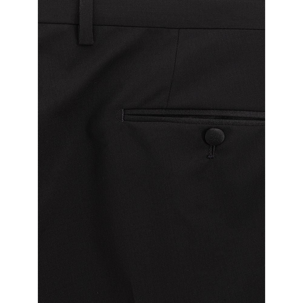 Dolce &amp; Gabbana Elegante schwarze Wollhose für Herren