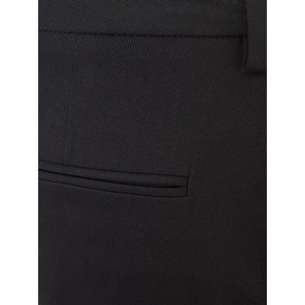 Lardini Italienische Eleganz Schwarze Baumwollhose