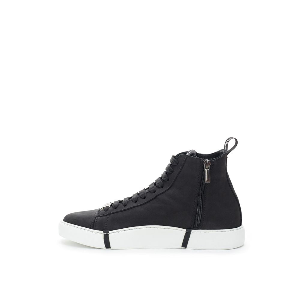 Roberto Cavalli Elegant Suede Sneakers in Chic Black