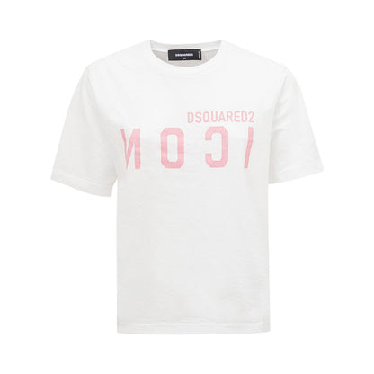 Dsquared² Elegantes weißes Baumwoll-T-Shirt für stilvolle Frauen