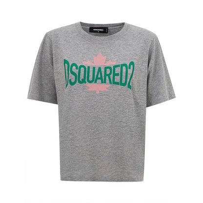 Dsquared² Schickes graues Baumwoll-T-Shirt für die moderne Frau