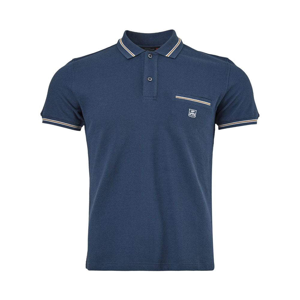 Corneliani Elegantes blaues Poloshirt aus italienischer Baumwolle