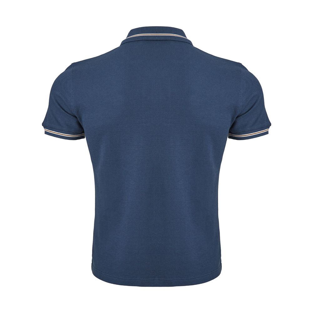 Corneliani Elegantes blaues Poloshirt aus italienischer Baumwolle