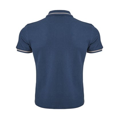 Corneliani Elegantes blaues Poloshirt aus italienischer Baumwolle