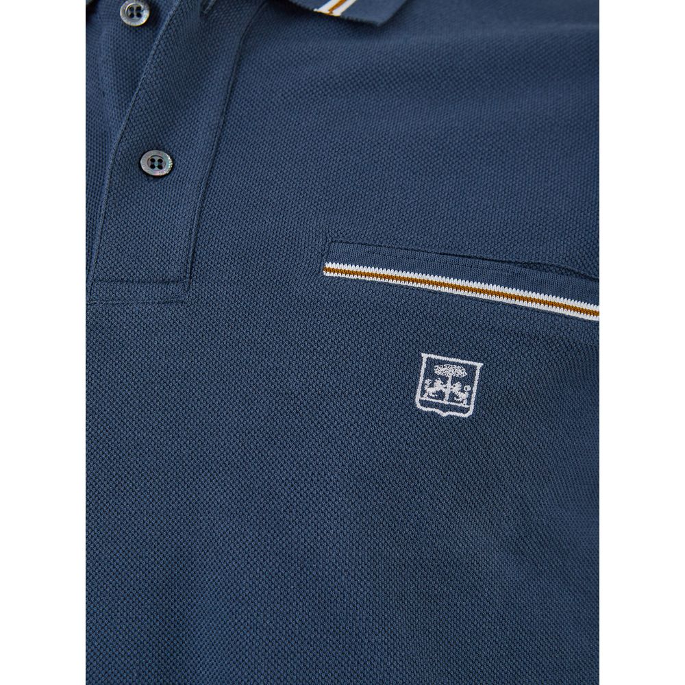 Corneliani Elegantes blaues Poloshirt aus italienischer Baumwolle