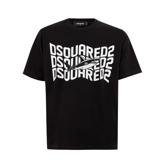 Dsquared² Sleek schwarzes Baumwoll-T-Shirt für Herren