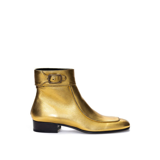 Saint Laurent – ​​Goldener Lederstiefel