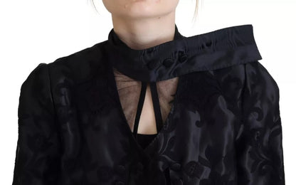 Dolce &amp; Gabbana – Schwarze, transparente Korsettjacke aus Organza-Seide