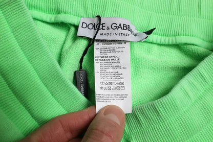 Dolce &amp; Gabbana Jogginghose aus neongrüner Baumwolle mit Stretch