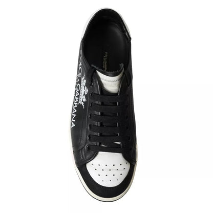 Dolce &amp; Gabbana – Crown Milano – Schwarze Leder-Sneakers für Herren