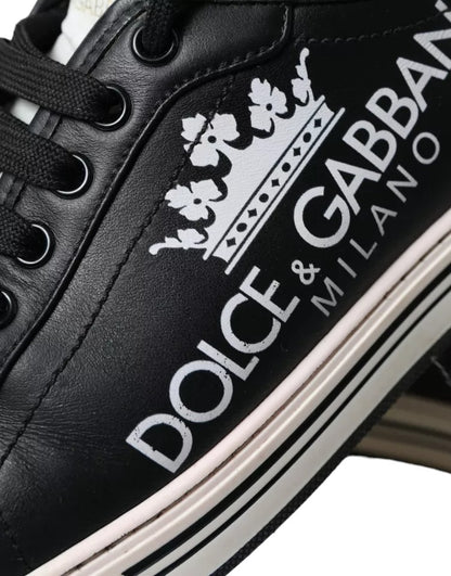 Dolce &amp; Gabbana – Crown Milano – Schwarze Leder-Sneakers für Herren