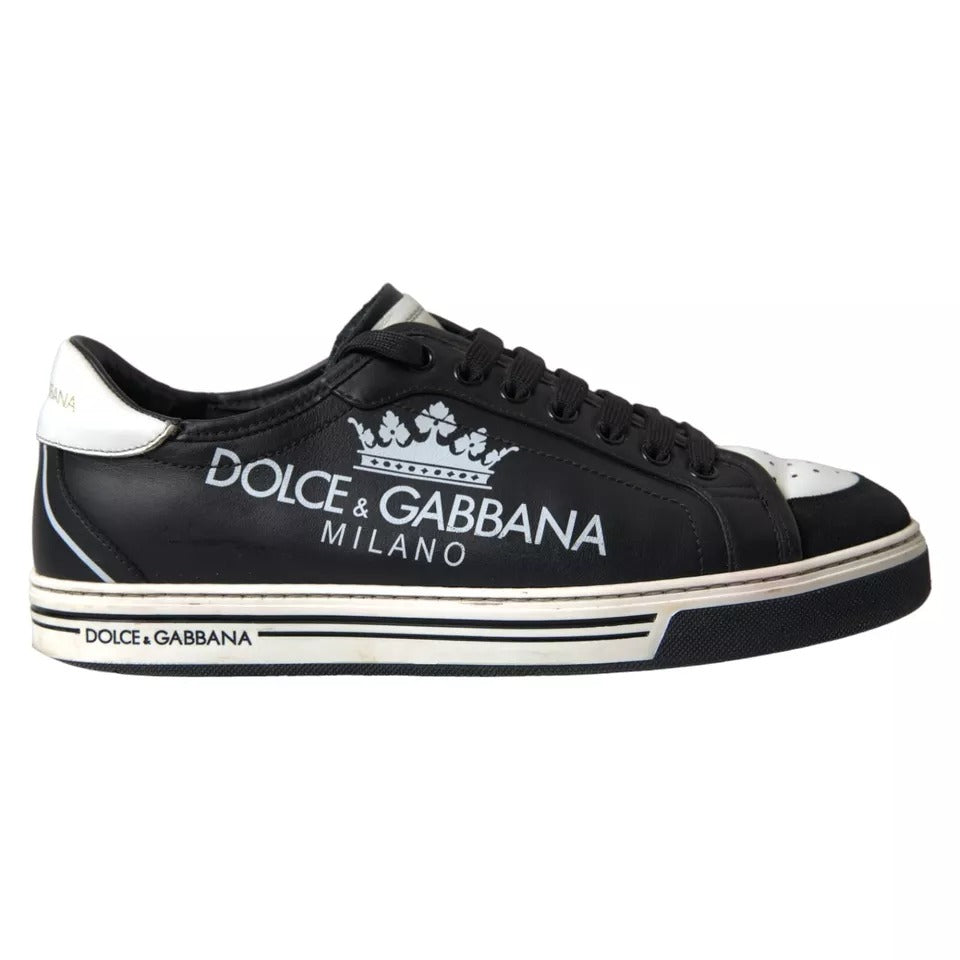 Dolce &amp; Gabbana – Crown Milano – Schwarze Leder-Sneakers für Herren