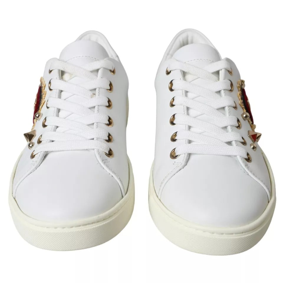 Dolce &amp; Gabbana Weiße Portofino Sacred Heart Sneakers Damen Schuhe