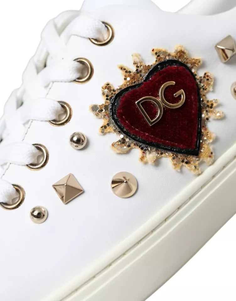 Dolce &amp; Gabbana Weiße Portofino Sacred Heart Sneakers Damen Schuhe