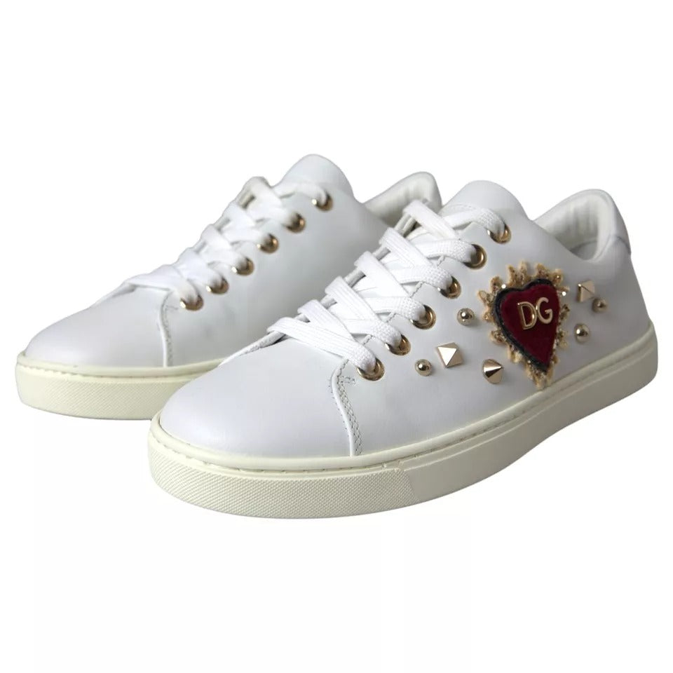 Dolce &amp; Gabbana Weiße Portofino Sacred Heart Sneakers Damen Schuhe