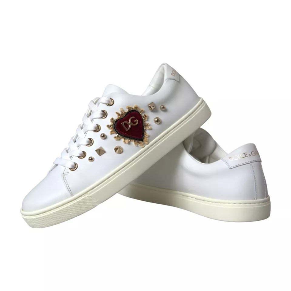 Dolce &amp; Gabbana Weiße Portofino Sacred Heart Sneakers Damen Schuhe