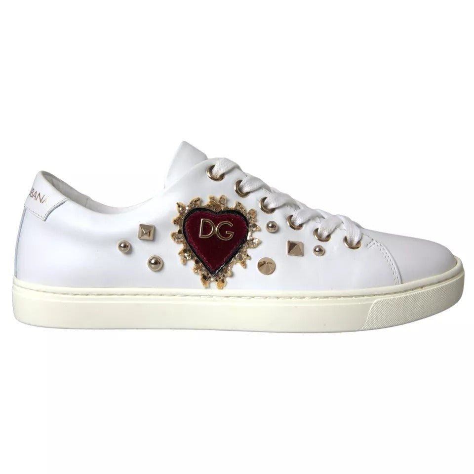 Dolce &amp; Gabbana Weiße Portofino Sacred Heart Sneakers Damen Schuhe