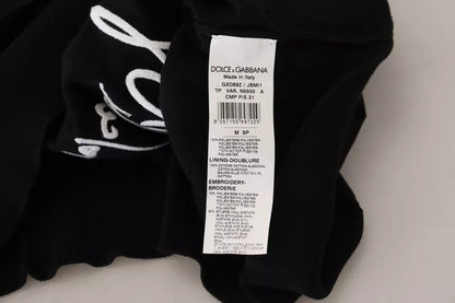 Dolce &amp; Gabbana – Schwarzer Pullover aus Polyester mit Rundhalsausschnitt für Herren