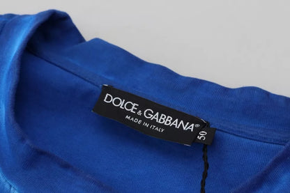 Dolce & Gabbana Blue DGWAY Cotton Crewneck Pullover Sweater